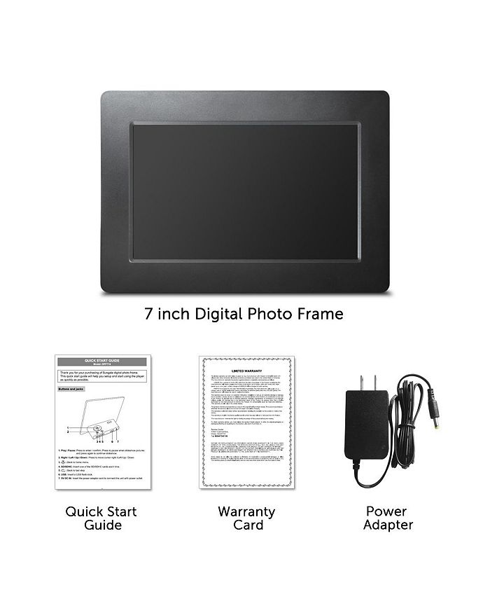 Sungale 7 inch Digital Photo Frame, Black, 1024x600 - USB & SD card ...