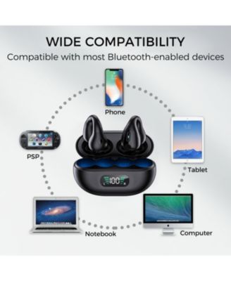 Clip-On/Open Ear-Buds-Comfortable, Bluetooth 5.3, 350mAh/18Hr Playtime