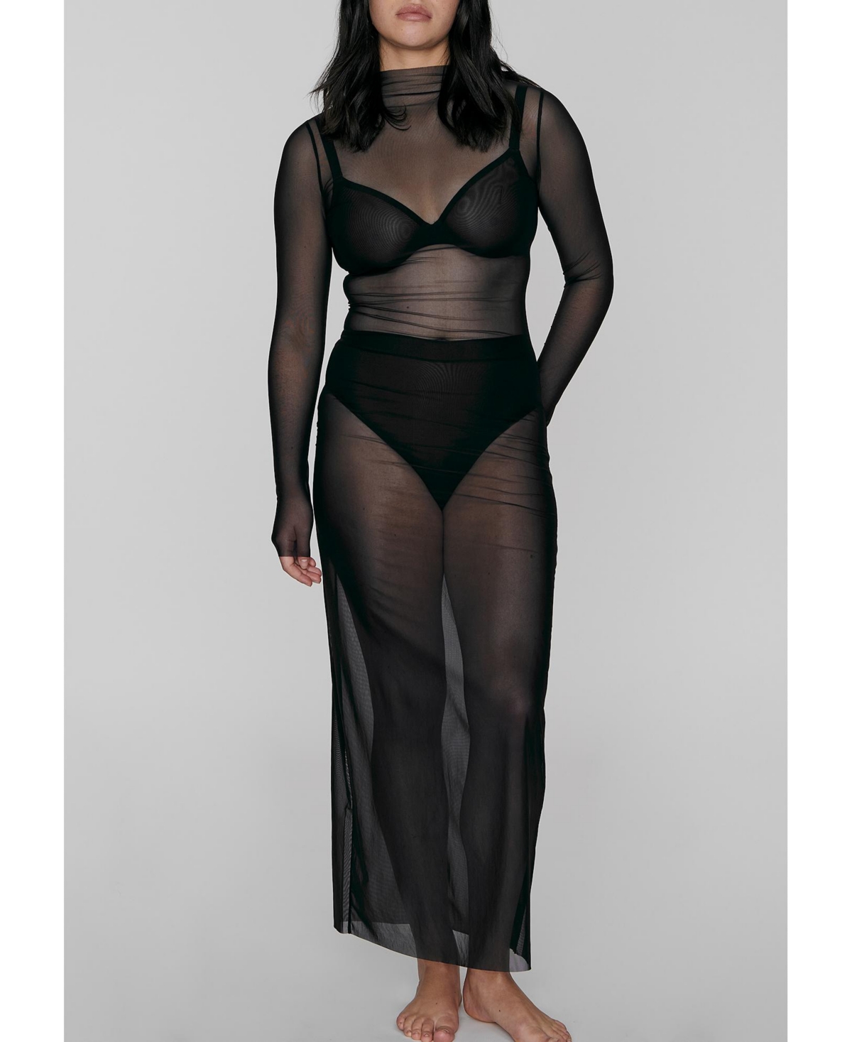 Cuup Women's The Mockneck Dress - Mesh