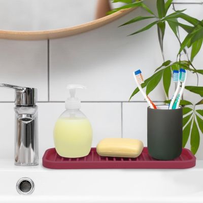 Silicone Sponge Holder for Kitchen Sink - Flexible Multipurpose Soap Tray