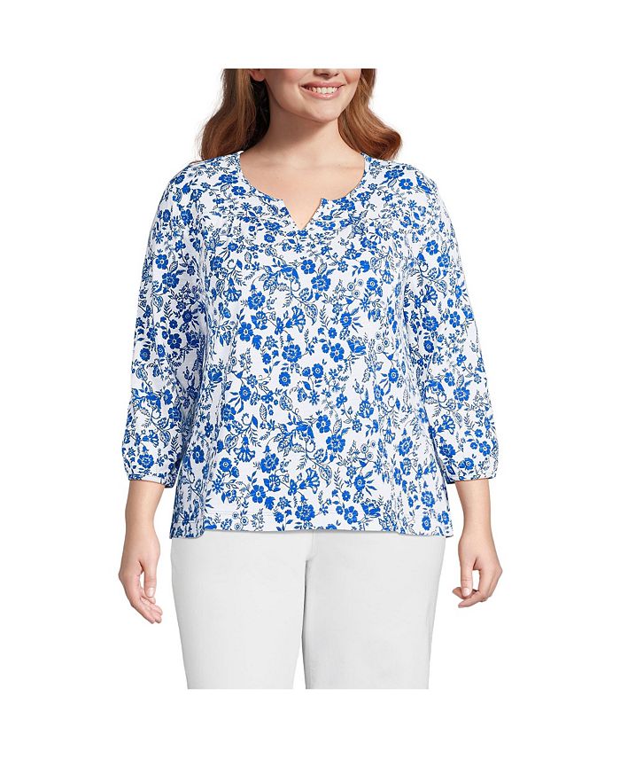 Lands' End Plus Size Slub Top Macy's