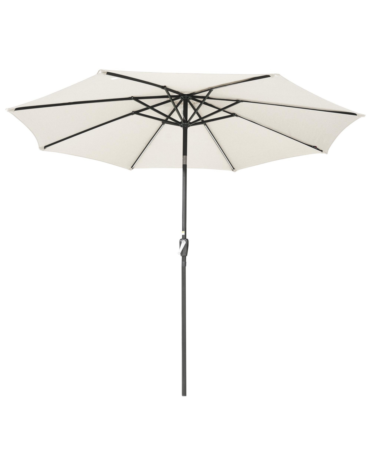 10ft Solar Led Patio Umbrella Outdoor Yard Parasol Pool Sunshade Tilt with Crank - White
