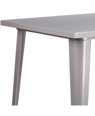 Rothko Patio Dining Table With Metal Frame And Square Top