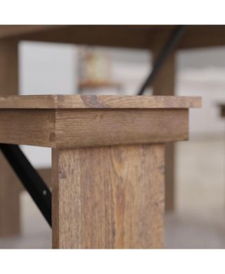 Antique Solid Pine Folding Farmhouse Style Bench