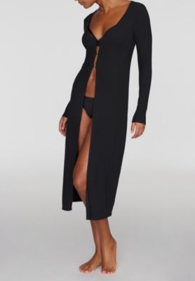 The Long Button Cardigan - Modal Silk Rib