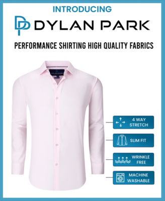 Men's Geometric Performance Stretch Button Down Dress Shirt