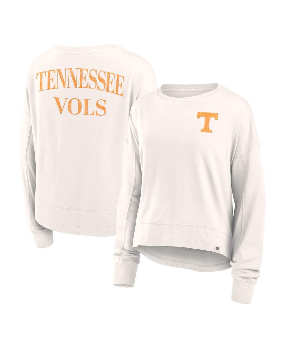 Shop Fanatics Branded Women's White Tennessee Volunteers Kickoff Full Back Long Sleeve T-shirt In Antiquewht