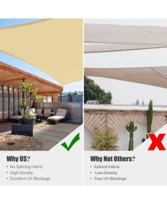 16x16 Ft 97% UV Block Square Sun Shade Sail Canopy Outdoor Patio Yard Poolside