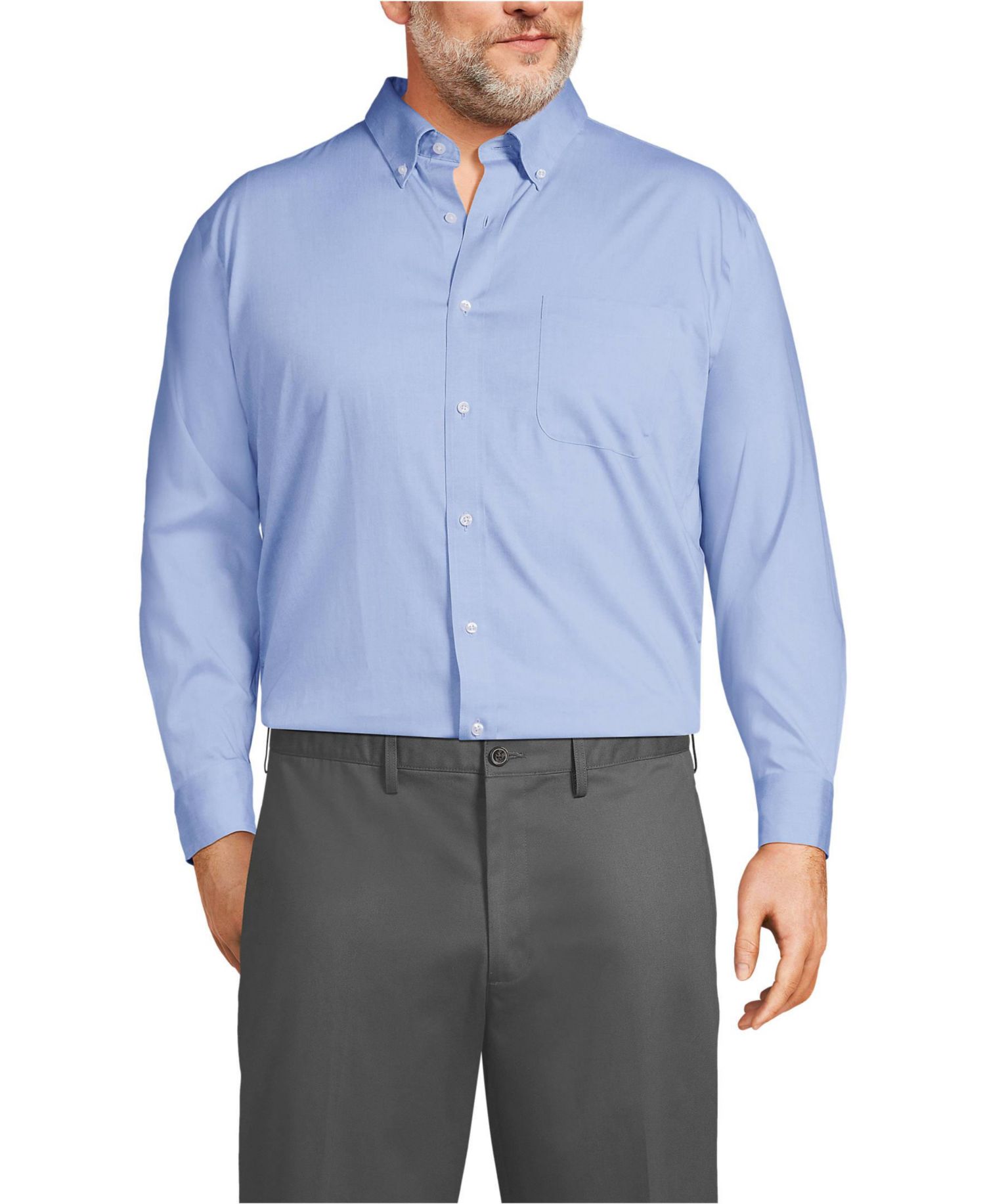 Men's No Iron Supima Cotton Pinpoint Buttondown Collar Dress Shirt