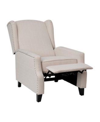Mauro Contemporary Pushback Recliner With Accent Nail Trim-Wingback Manual Recliner