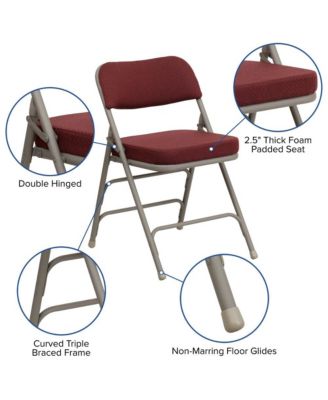 2 Pack Home & Office Portable Party Events Fabric Padded Metal Folding Chair