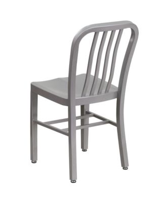 Santorini 18 Inch Galvanized Steel Indoor/Outdoor Dining Chair With Slatted Back And Powder Coated Finish