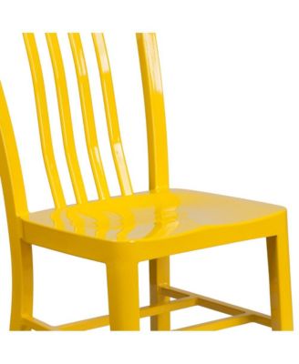 Santorini 18 Inch Galvanized Steel Indoor/Outdoor Dining Chair With Slatted Back And Powder Coated Finish