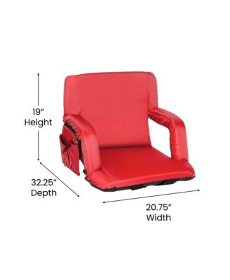 Portable Stadium Chair With Armrests, Reclining Padded Back & Seat, Lightweight Metal Frame & Backpack Straps, Storage Pockets
