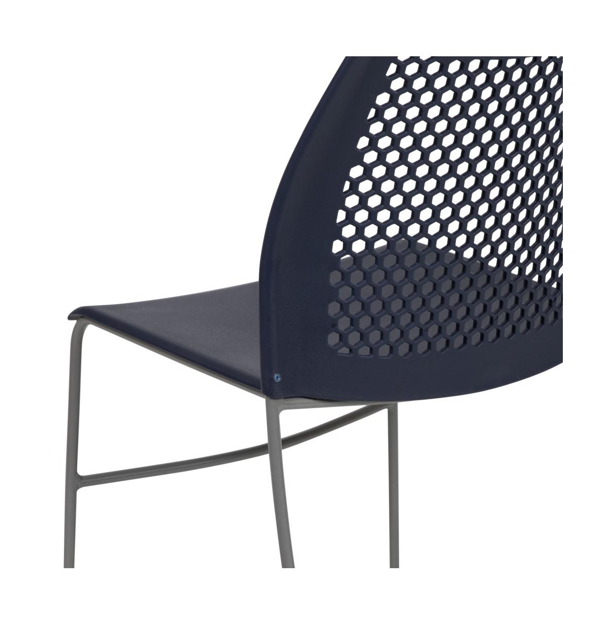 Emma+Oliver Home And Office Sled Base Stack Chair With Air-Vent Back - Guest Chair