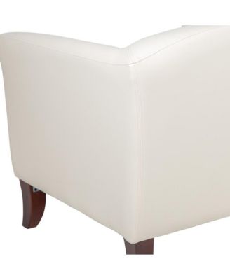 Leathersoft Reception/Living Room Loveseat With Cherry Wood Feet