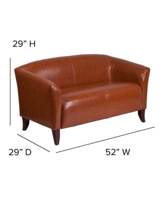 Leathersoft Reception/Living Room Loveseat With Cherry Wood Feet