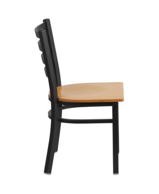2 Pack Ladder Back Metal Restaurant Chair