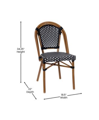 Sacha Stacking Bistro Chair With Pe Seat And Back And Aluminum Frame For Indoor/Outdoor Use