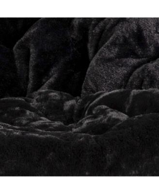 1 Count With Cozy Faux Fur Cushion And Metal Frame For Dorms, Bedrooms, Apartments And More - Ersa Oversize Folding Saucer Chair