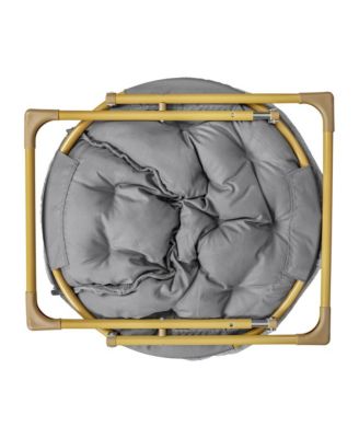 1 Count With Cozy Faux Fur Cushion And Metal Frame For Dorms, Bedrooms, Apartments And More - Ersa Oversize Folding Saucer Chair