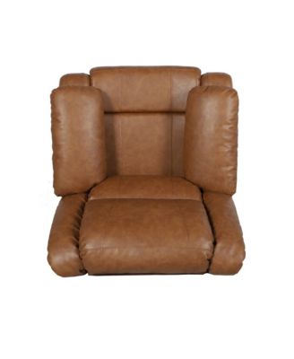 Single Piece  Upholstered Fabric or Faux Leather Bustle Back & Padded Arms Recliner Chair