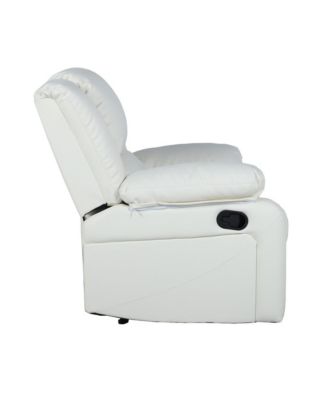 Single Piece  Upholstered Fabric or Faux Leather Bustle Back & Padded Arms Recliner Chair