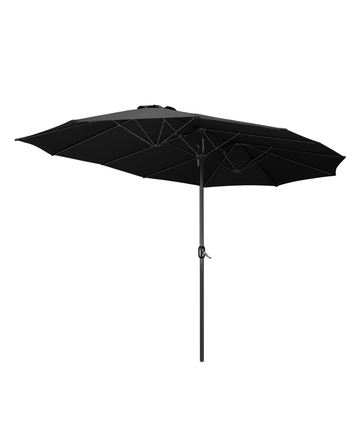 15 Ft Double-sided Patio Umbrella Sun Shade UV30+ Crank Outdoor Garden Market - Yellow