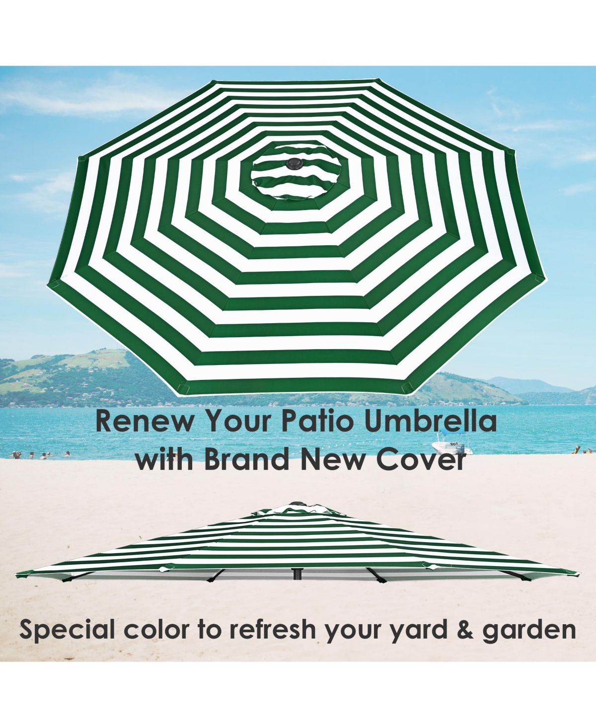 Ft Patio Umbrella Replacement Canopy Market Table Top Sunshade Cover Market