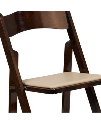 2 Pack Wedding Party Event Wood Folding Chair With Vinyl Padded Seat