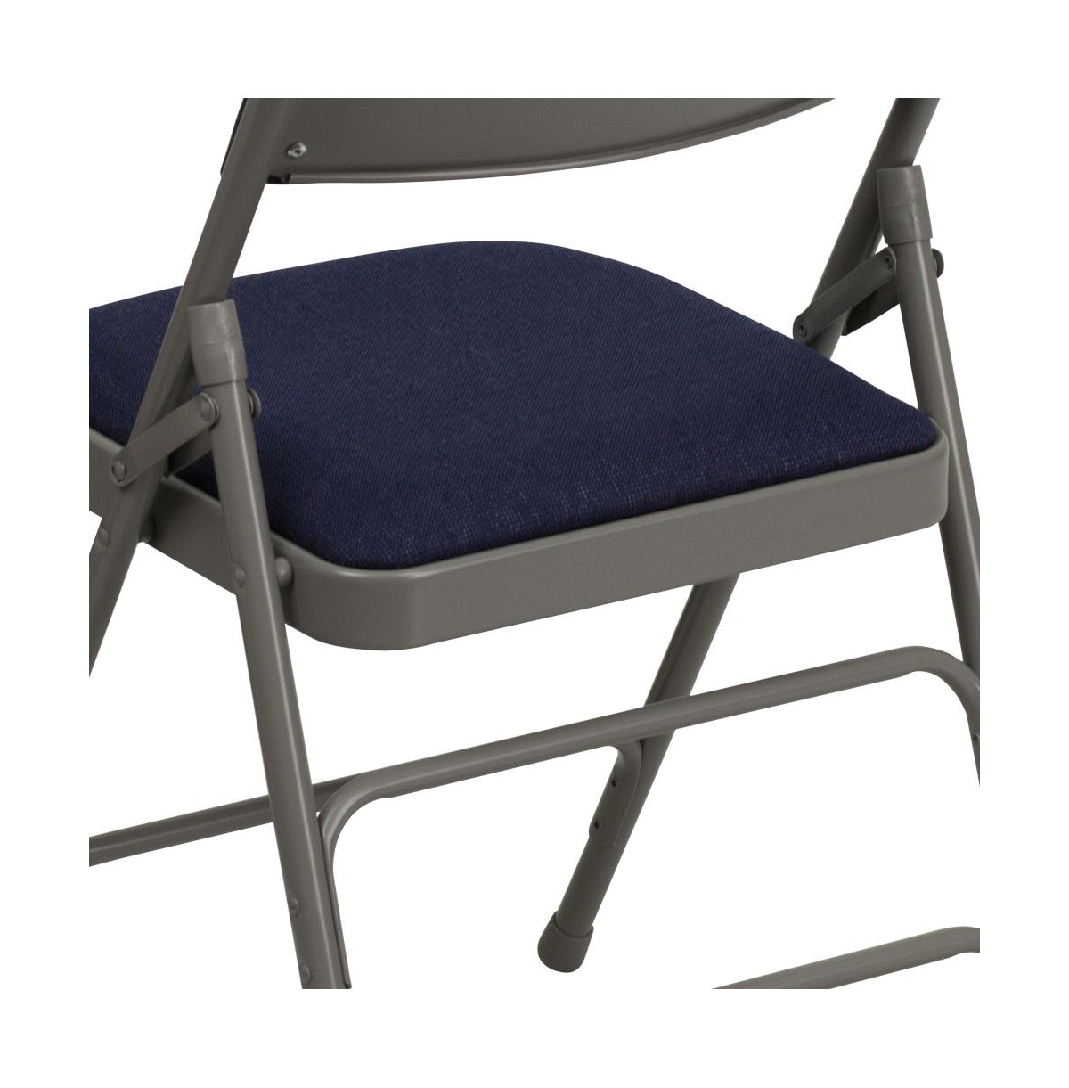 Emma+Oliver 2 Pack Home & Office Portable Party Events Padded Metal Folding Chair -gray frame