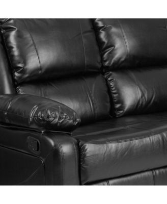 Bustle Back Loveseat With Two Built-In Recliners