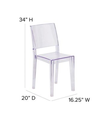 4 Pack Transparent Stacking Side Chair