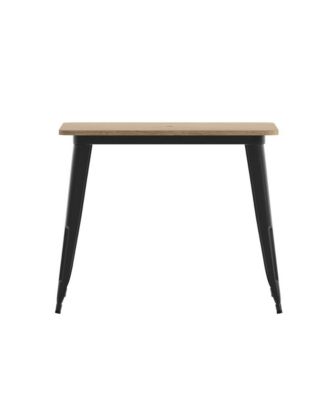 Dryden Indoor/Outdoor Dining Table With Umbrella Hole, 36" Square All Weather Poly Resin Top And Steel Base