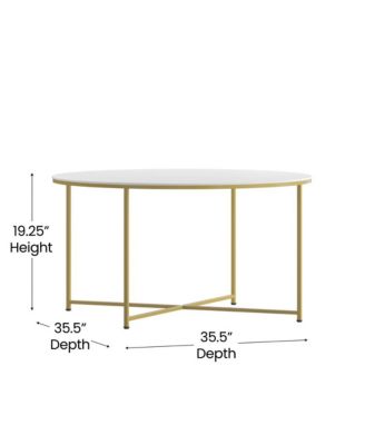 Fairdale Coffee Table With Round Cross Brace Frame