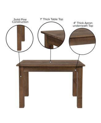 Rectangular Antique Solid Pine Farm Dining Table