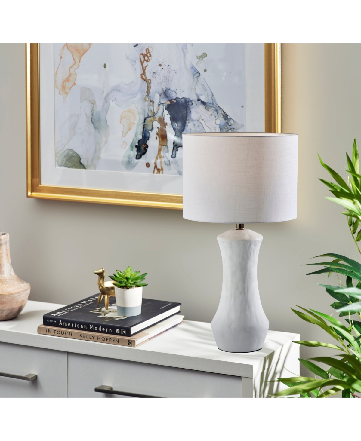 Adesso 26" Matte Ceramic Marissa Table Lamp In Matte White Ceramic