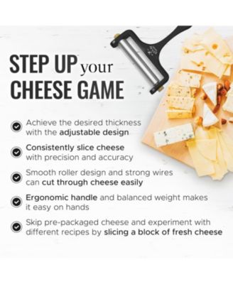 Heavy Duty Adjustable Cheese Slicer with 2 Extra Wires