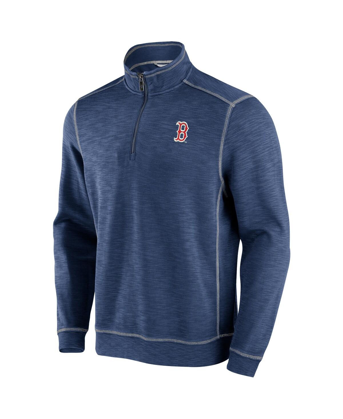 Shop Tommy Bahama Men's Navy Boston Red Sox Tobago Bay Tri-blend Quarter-zip Sweatshirt