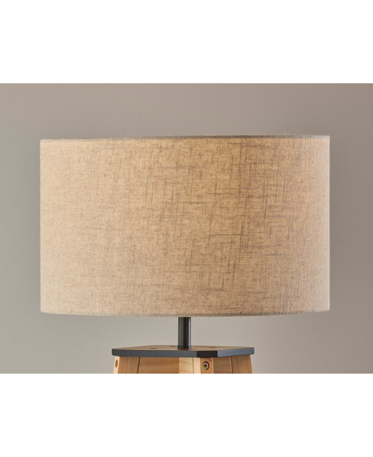 Adesso 59.75" Wood Kirby Shelf Floor Lamp In Natural Wood
