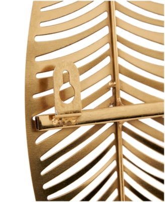 Gold Metal Leaf Metallic Wall Decor with Silver Accents, 2" x 32" x 13"