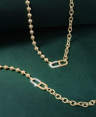 Diamond Horizontal Link Two-Chain Bracelet (1/5 ct. t.w.) in Gold Vermeil, Created for Macy's