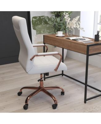 1 Pc Faux Leather Padded Arm Contemporary High-Back Office Chair