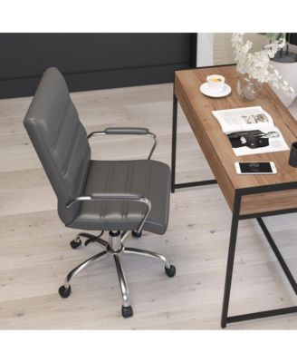 Milano Contemporary Mid-Back Home Office Chair With Padded Arms