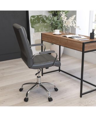 Milano Contemporary Mid-Back Home Office Chair With Padded Arms
