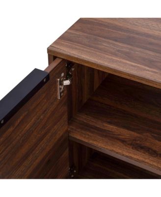 Beverly Mid-Century Modern Wooden Buffet with Soft-Close Doors, Shelving and Sleek Tapered Legs with Floor Glides