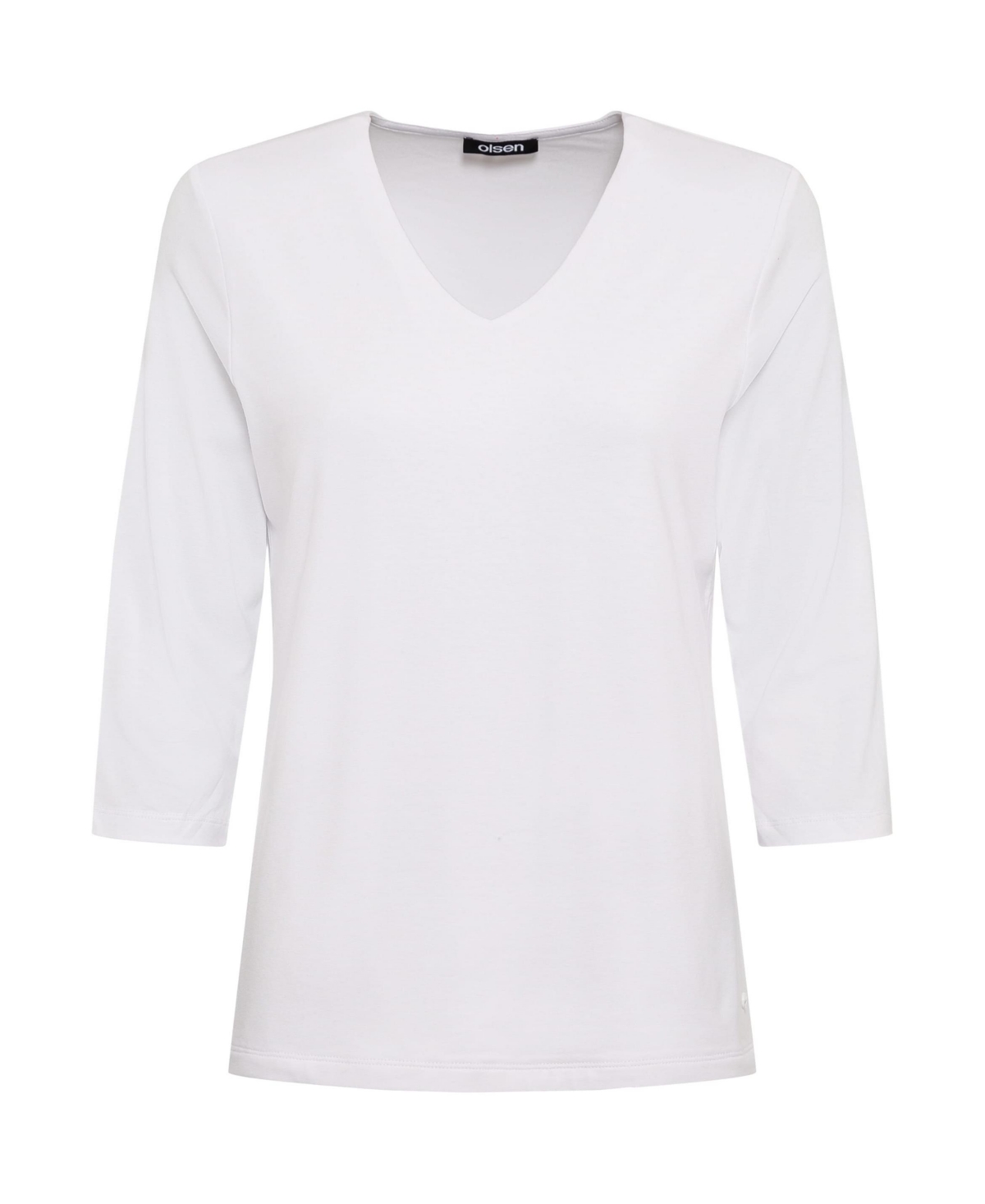 Women's 3/4 Sleeve V-Neck T-Shirt - White