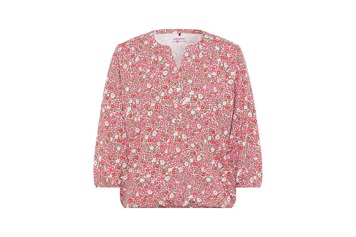 Women's 3/4 Sleeve Millefleur Print T-Shirt - Paradise pink