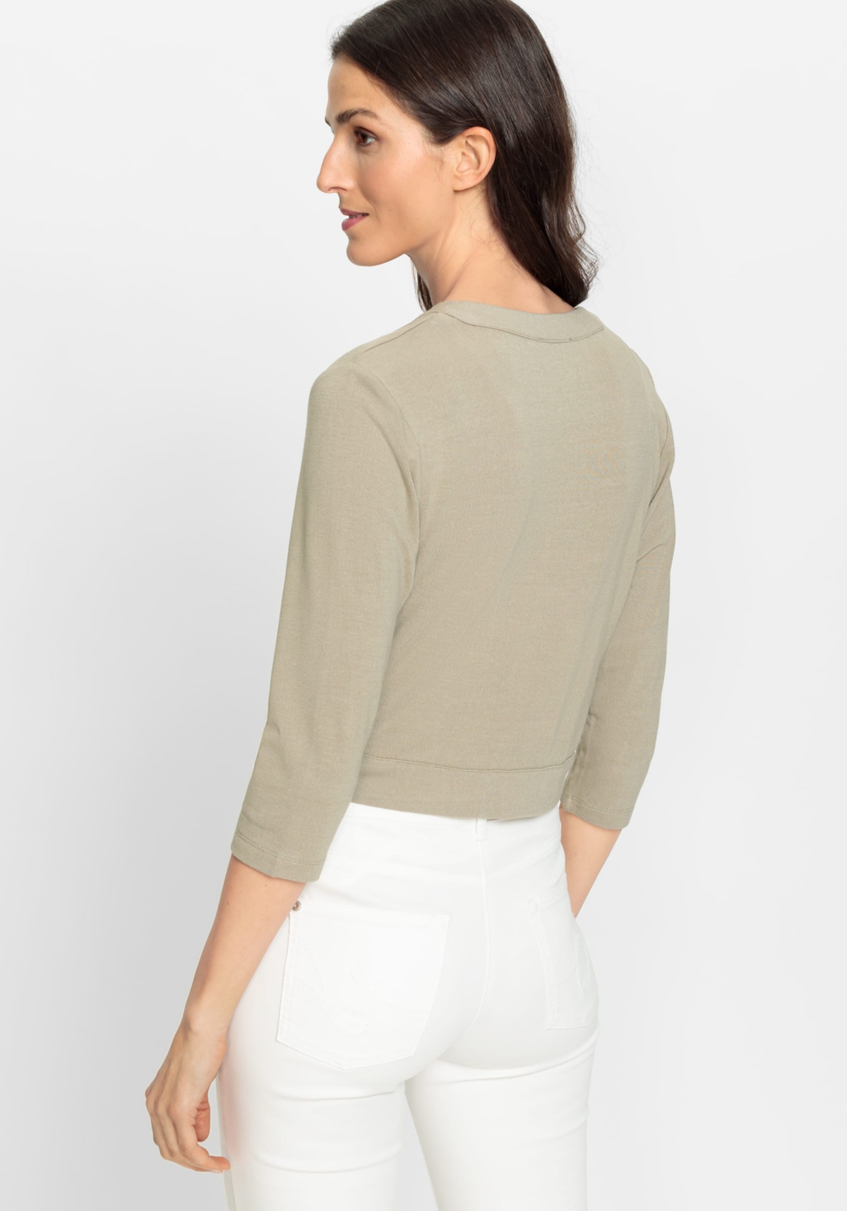Olsen Women's 3/4 Sleeve Tie Waist Cropped Cardigan
