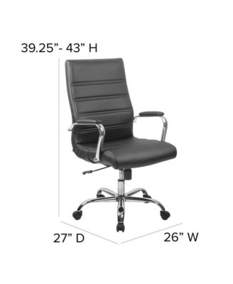 1 Pc Faux Leather Padded Arm Contemporary High-Back Office Chair